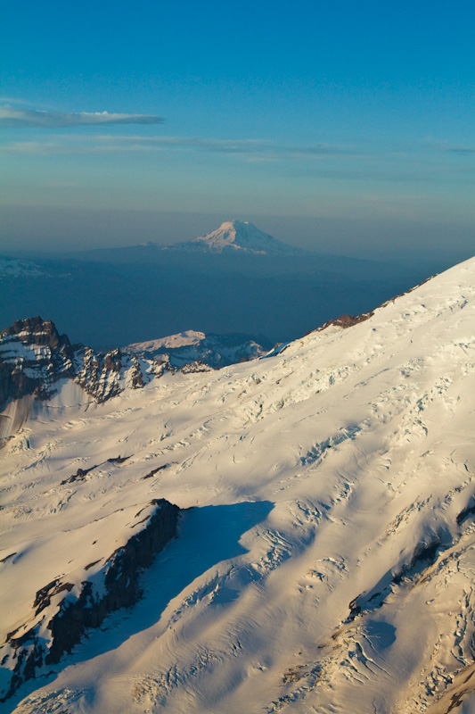 Mount Adams Above Slopes Of Mount Rainier